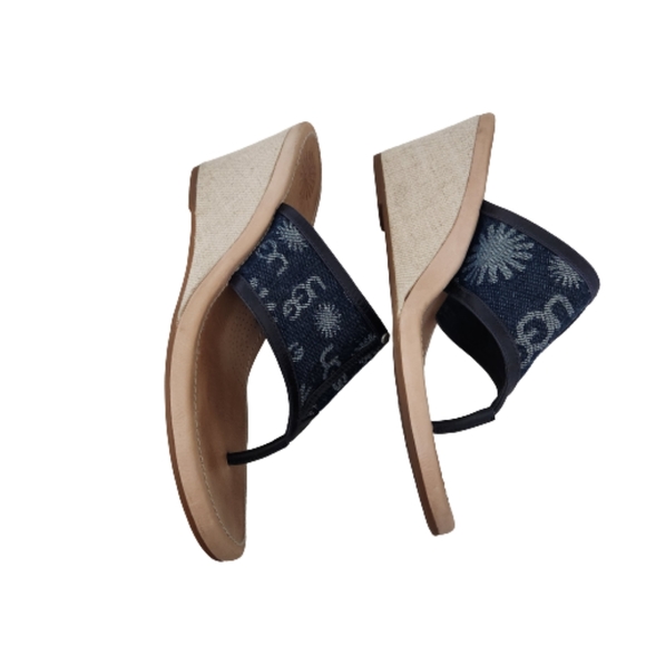 UGG Solera Denim Logo Wedge Sandsls Size 9 - Picture 5 of 10